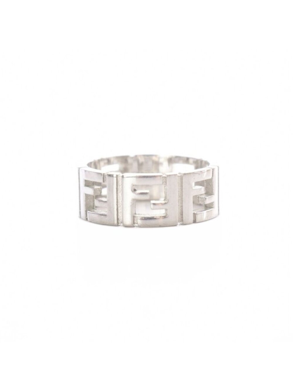 Fendi FF Logo Ring L Silver
